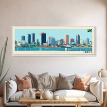 Load image into Gallery viewer, Dar es Salaam, Tanzania Panoramic Travel Poster Canvas Print, Dar es Salaam, Tanzania Painting, Tanzania Art, Dar es Salaam Travel Art, Living Room Painting