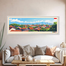 Load image into Gallery viewer, Depok, Indonesia Panoramic Travel Poster Canvas Print, Depok, Indonesia Painting, Indonesia Art, Depok Panoramic Travel Art, Travel Painting