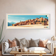 Load image into Gallery viewer, Djelfa, Algeria Panoramic Travel Poster Canvas Print, Djelfa, Algeria Painting, Algeria Art, Djelfa Panoramic Travel Art, Travel Painting