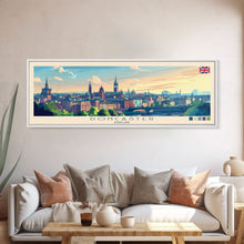 Load image into Gallery viewer, Doncaster, England Panoramic Travel Poster Canvas Print, Doncaster, England Painting, England Art, Doncaster Travel Art, Guest Room Painting