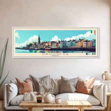 Load image into Gallery viewer, Drogheda, Ireland Panoramic Travel Poster Canvas Print, Drogheda, Ireland Painting, Ireland Art, Drogheda Travel Art, Guest Room Painting
