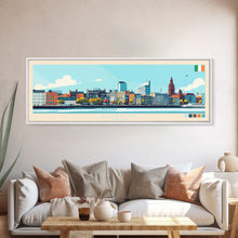 Load image into Gallery viewer, Dublin, Ireland Travel Poster Panoramic Canvas Print, Dublin, Ireland Painting, Ireland Art, Dublin Travel Art, Guest Room Painting
