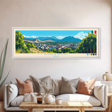 Load image into Gallery viewer, Durham, England Panoramic Travel Poster Canvas Print, Durham, England Painting, England Art, Durham Panoramic Travel Art, Travel Painting