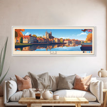 Load image into Gallery viewer, Ely, England Travel Poster Panoramic Canvas Print, Ely, England Painting, England Art, Ely Travel Art, Guest Room Painting