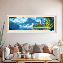 Carregar imagem no visualizador da galeria, Fernando de la Mora, Paraguay Travel Poster Panoramic Canvas Print, Fernando de la Mora, Paraguay Painting, Paraguay Art, Fernando de la Mora Travel Art, Guest Room Painting