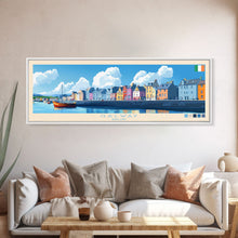 Carregar imagem no visualizador da galeria, Galway, Ireland Panoramic Travel Poster Canvas Print, Galway, Ireland Painting, Ireland Art, Galway Travel Art, Living Room Painting
