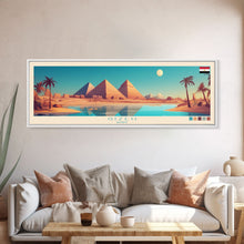 Load image into Gallery viewer, Gizeh, Egypt Panoramic Travel Poster Canvas Print, Gizeh, Egypt Painting, Egypt Art, Gizeh Panoramic Travel Art, Travel Painting