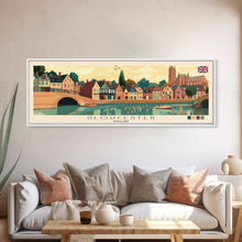 Carregar imagem no visualizador da galeria, Gloucester, England Panoramic Travel Poster Canvas Print, Gloucester, England Painting, England Art, Gloucester Panoramic Travel Art, Travel Painting