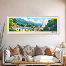 Load image into Gallery viewer, Panoramic Travel Poster Ibague, Colombia Canvas Print, Ibague, Colombia Painting, Colombia Art, Ibague Travel Art, Guest Room Painting