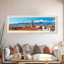 Carregar imagem no visualizador da galeria, Sucre, Bolivia Panoramic Travel Poster Canvas Print, Sucre, Bolivia Painting, Bolivia Art, Sucre Travel Art, Living Room Painting