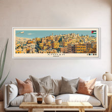 Load image into Gallery viewer, Amman, Jordan Panoramic Canvas Print, Amman, Jordan Painting, Jordan Art, Amman Travel Poster, Travel Art, Guest Room Painting