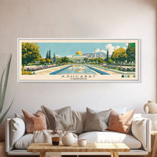 Load image into Gallery viewer, Ashgabat, Turkmenistan Panoramic Canvas Print, Ashgabat, Turkmenistan Painting, Turkmenistan Art, Ashgabat Travel Poster, Travel Art, Guest Room Painting