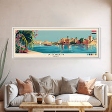 Load image into Gallery viewer, Aswan, Egypt Panoramic Canvas Print, Aswan, Egypt Painting, Egypt Art, Aswan Travel Poster, Travel Art, Housewarming Gift