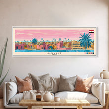 Load image into Gallery viewer, Asyut, Egypt Panoramic Canvas Print, Asyut, Egypt Painting, Egypt Art, Asyut Travel Poster, Travel Art, Guest Room Painting