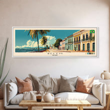 Load image into Gallery viewer, Belem, Brazil Panoramic Canvas Print, Belem, Brazil Painting, Brazil Art, Belem Travel Poster, Travel Art, Housewarming Gift