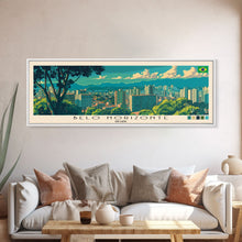 Load image into Gallery viewer, Belo Horizonte, Brazil Panoramic Canvas Print, Belo Horizonte, Brazil Painting, Brazil Art, Belo Horizonte Travel Poster, Travel Art, Guest Room Painting