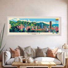 Load image into Gallery viewer, Bogota, Colombia Panoramic Canvas Print, Bogota, Colombia Painting, Colombia Art, Bogota Travel Poster, Travel Art, Living Room Painting