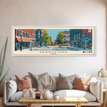 Load image into Gallery viewer, Brantford, Canada Panoramic Canvas Print, Brantford, Canada Painting, Canada Art, Brantford Travel Poster, Travel Art, Living Room Painting