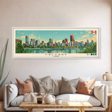 Carregar imagem no visualizador da galeria, Calgary, Canada Panoramic Canvas Print, Calgary, Canada Painting, Canada Art, Calgary Travel Poster, Travel Art, Guest Room Painting