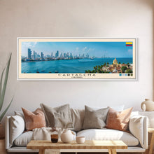 Cargar imagen en el visor de la galería, Cartagena, Colombia Panoramic Canvas Print, Cartagena, Colombia Painting, Colombia Art, Cartagena Travel Poster, Travel Art, Housewarming Gift