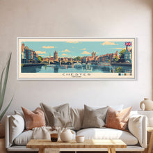 Cargar imagen en el visor de la galería, Chester, England Panoramic Canvas Print, Chester, England Painting, England Art, Chester Travel Poster, Travel Art, Living Room Painting