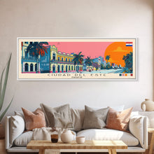 Cargar imagen en el visor de la galería, Ciudad del Este, Paraguay Panoramic Canvas Print, Ciudad del Este, Paraguay Painting, Paraguay Art, Ciudad del Este Travel Poster, Travel Art, Guest Room Painting
