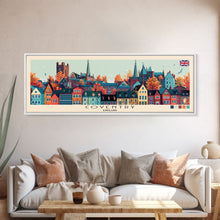 Load image into Gallery viewer, Coventry, England Panoramic Canvas Print, Coventry, England Painting, England Art, Coventry Travel Poster, Travel Art, Living Room Painting