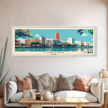 Load image into Gallery viewer, Curitiba, Brazil Panoramic Canvas Print, Curitiba, Brazil Painting, Brazil Art, Curitiba Travel Poster, Travel Art, Guest Room Painting