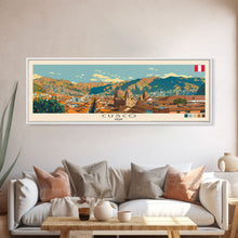 Carregar imagem no visualizador da galeria, Cusco, Peru Panoramic Canvas Print, Cusco, Peru Painting, Peru Art, Cusco Travel Poster, Travel Art, Guest Room Painting