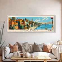 Load image into Gallery viewer, Damanhur, Egypt Panoramic Canvas Print, Damanhur, Egypt Painting, Egypt Art, Damanhur Travel Poster, Travel Art, Housewarming Gift