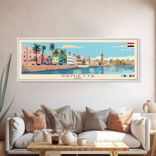 Load image into Gallery viewer, Damietta, Egypt Panoramic Canvas Print, Damietta, Egypt Painting, Egypt Art, Damietta Travel Poster, Travel Art, Guest Room Painting