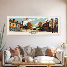 Load image into Gallery viewer, Derby, England Panoramic Canvas Print, Derby, England Painting, England Art, Derby Travel Poster, Travel Art, Vacation Gift