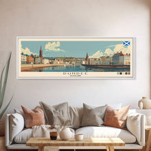 Load image into Gallery viewer, Dundee, Scotland Panoramic Canvas Print, Dundee, Scotland Painting, Scotland Art, Dundee Travel Poster, Travel Art, Vacation Gift