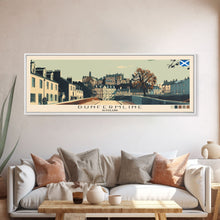 Load image into Gallery viewer, Dunfermline, Scotland Panoramic Canvas Print, Dunfermline, Scotland Painting, Scotland Art, Dunfermline Travel Poster, Travel Art, Living Room Painting