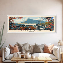 Load image into Gallery viewer, East Kilbride, Scotland Panoramic Canvas Print, East Kilbride, Scotland Painting, Scotland Art, East Kilbride Travel Poster, Travel Art, Housewarming Gift