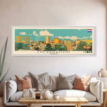 Load image into Gallery viewer, Encarnacion, Paraguay Panoramic Canvas Print, Encarnacion, Paraguay Painting, Paraguay Art, Encarnacion Travel Poster, Travel Art, Housewarming Gift