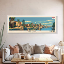 Cargar imagen en el visor de la galería, Fayyum, Egypt Panoramic Canvas Print, Fayyum, Egypt Painting, Egypt Art, Fayyum Travel Poster, Travel Art, Housewarming Gift