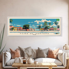Carregar imagem no visualizador da galeria, Feira de Santana, Brazil Panoramic Canvas Print, Feira de Santana, Brazil Painting, Brazil Art, Feira de Santana Travel Poster, Travel Art, Guest Room Painting