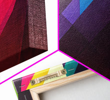 Carregar imagem no visualizador da galeria, Abstract Colorful Painting Bright Multicolor wall art Framed Abstract canvas Print Brush Strokes Abstract canvas art Living room wall art