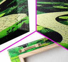 Load image into Gallery viewer, Emerald green Japanese zen garden art, framed canvas print, abstract art