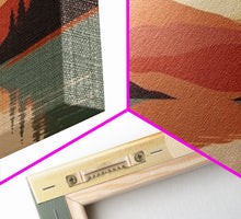 Carregar imagem no visualizador da galeria, Framed Canvas Wall Art Set of 3 Sunset Forest Landscape Abstract Illustrations Prints Modern Art Minimalist Boho Wall Decor, 3 Piece Art