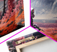 Carregar imagem no visualizador da galeria, Framed Canvas Print - Stranded - Astronaut Stranded on an Alien Planet, Scifi Wall Art, Science Fiction, Dystopian Space Travel Art