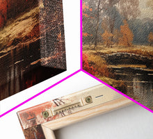 Carregar imagem no visualizador da galeria, Fall Decor Framed Canvas Print | Trees With Falling Leaves | Fall Wedding Decor | Fall Home Decor | Fall Wall Decor | Rustic Fall Decor