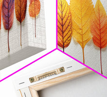 Cargar imagen en el visor de la galería, Fall Leaves Photography Study, Framed Canvas Print, Fall Decor, Autumn Decor, Fall Centerpiece, Seasonal Art, Fall Centerpiece