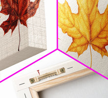 Carregar imagem no visualizador da galeria, Autumn Leaves Centerpiece, Photography Study, Framed Canvas Print, Fall Decor, Autumn Decor, Seasonal Art, Fall Centerpiece, Fall Art