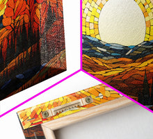 Carregar imagem no visualizador da galeria, Abstract Nature Fall Wall Art, Fall Home Decor, Autumn Wall Art, Fall Leaves, Farmhouse Fall Decor, Canvas Wall Art, Panoramic Art