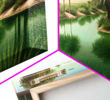 Load image into Gallery viewer, Desert Oasis Watercolor Landscape Canvas Print - Perfect for Living Room, Bedroom, Panoramic Extra Wide Format Art