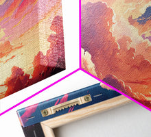 Load image into Gallery viewer, Beautiful Panoramic Framed Canvas Print of Red and Pink Clouds and Sunset, Framed Wall Art, Wall Decor, Living Room Art