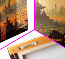 Carregar imagem no visualizador da galeria, Futuristic Alien Desert World, Scifi Art, Framed Canvas Print, Cool Wall Art