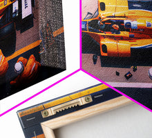Carregar imagem no visualizador da galeria, Formula 1 canvas wall art, Car racing art, F1 Pit Stop framed canvas print, Racing car gift Formula 1 wall decor poster